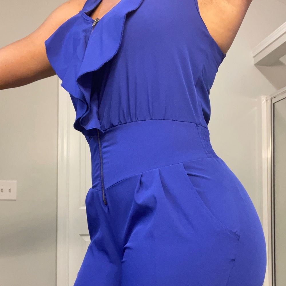 Blue Stretchy Jumpsuit! Super Cute